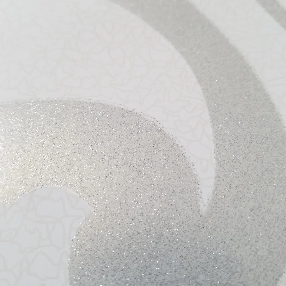 Wallpaper Her Divine Silver Glitter Swirls